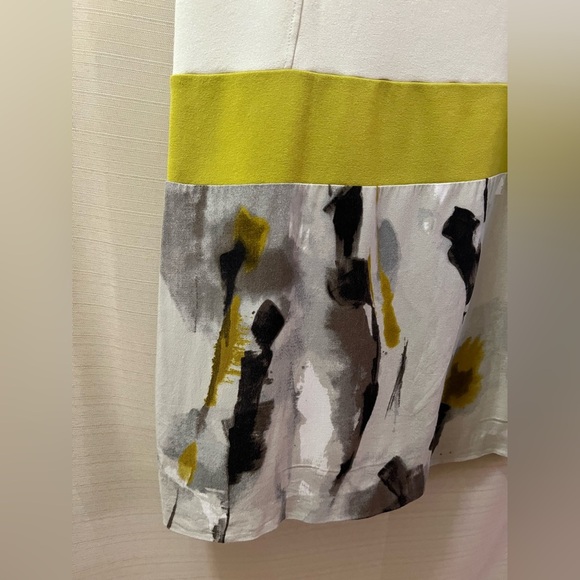 🔴 Mango Cream and Olive Mini Dress Colourblock Sleeveless Size Large - Picture 2 of 7